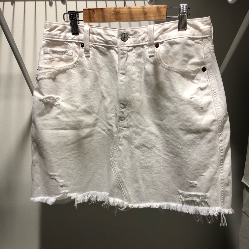 NWOT Abercrombie white denim a-line skirt